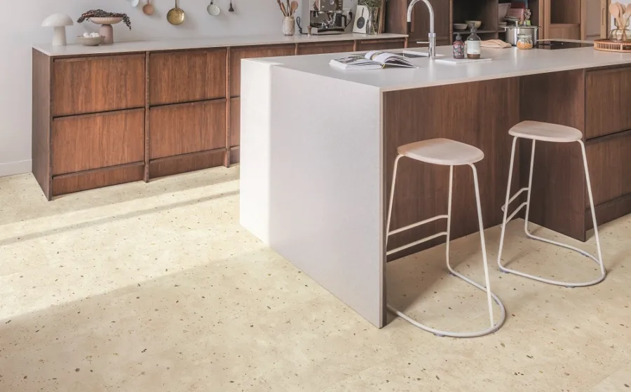 Laminaat tegellook in keuken Aanhuis.nl