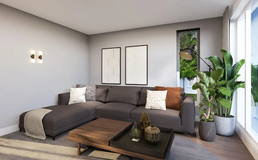 3D-ontwerp van woonkamer