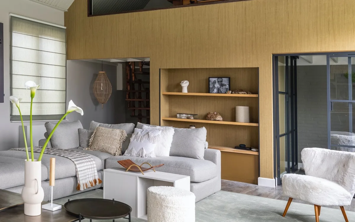 Stijlvolle woonkamer met zacht tapijt voor optimaal comfort