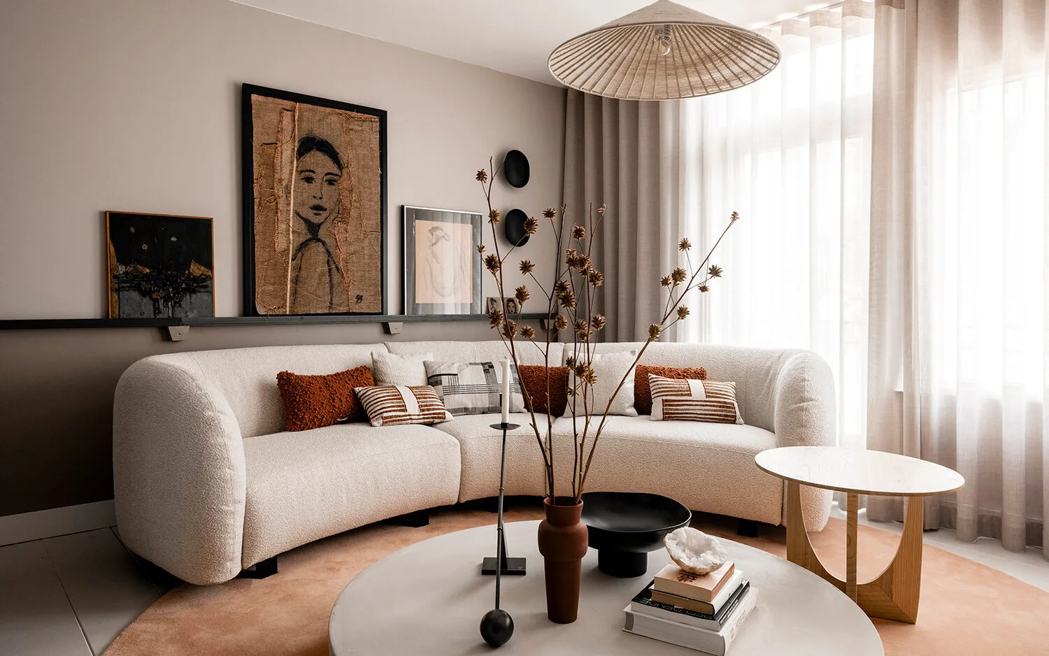 Japandi woonstijl in de woonkamer