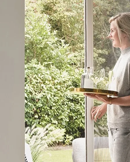 Hordeur op maat voor terrasdeur wit frame