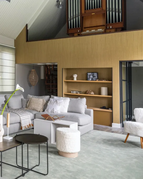 Stijlvolle woonkamer met zacht tapijt voor optimaal comfort