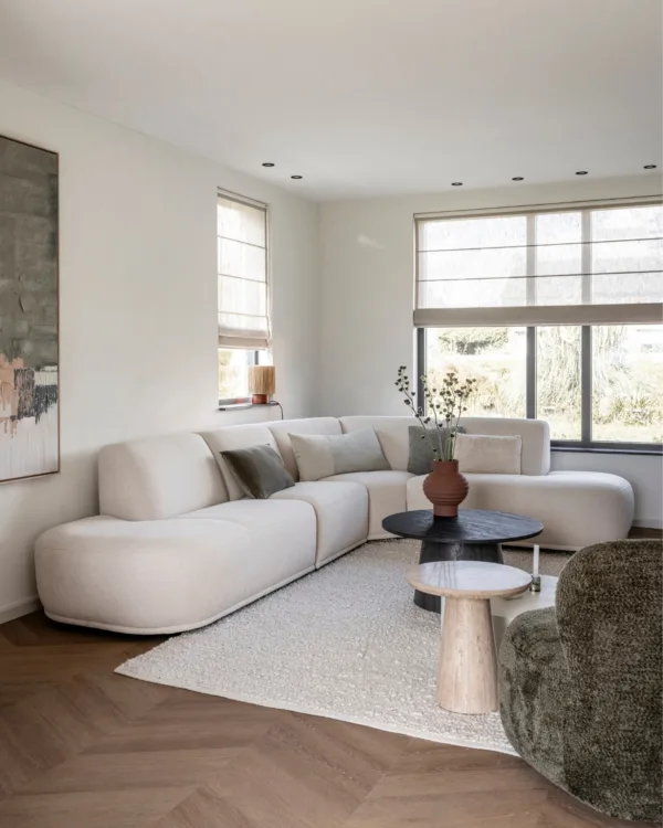 Botanische woonkamer met pvc vloer in hongaarse punt