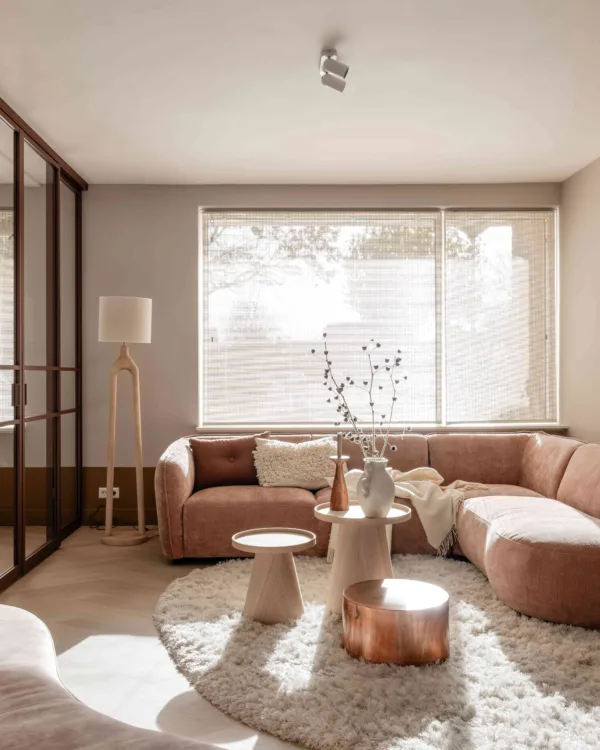 japandi pvc vloer geweven hout woonkamer