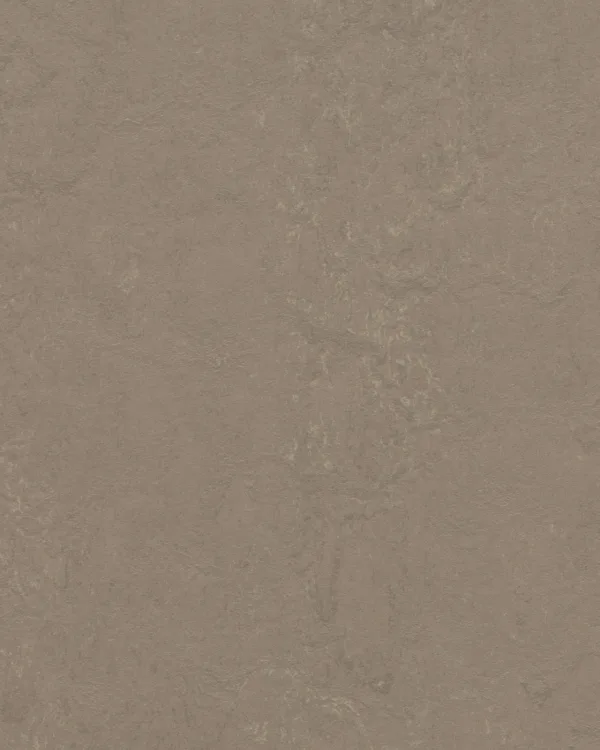 Taupekleurig marmoleum met een subtiele structuur.