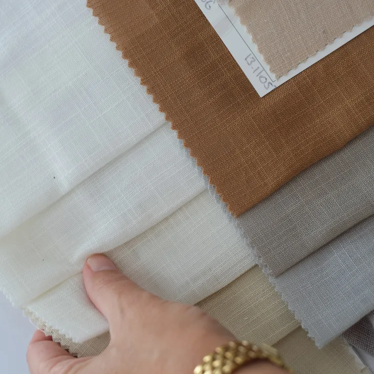 Gordijnen stalen in beige/wit/bruin tinten