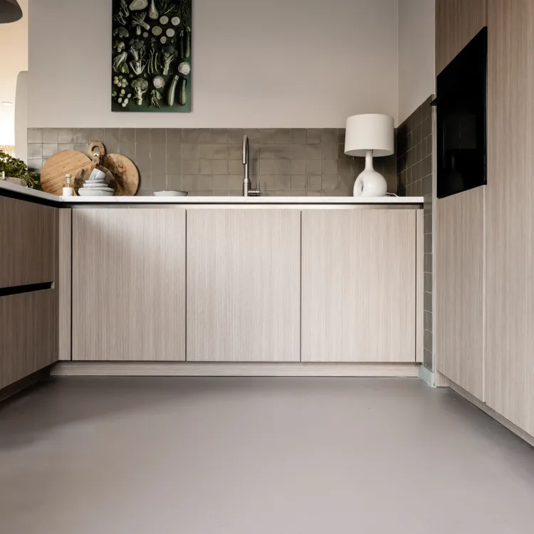 Marmoleum vloer in de keuken