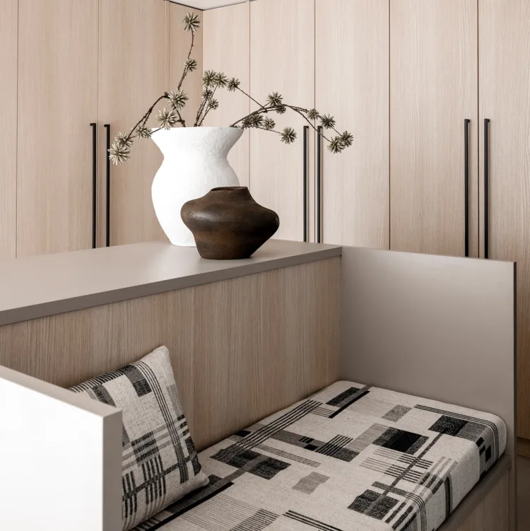 WAsmachinekast op maat in een lichte houtskleur | Aanhuis