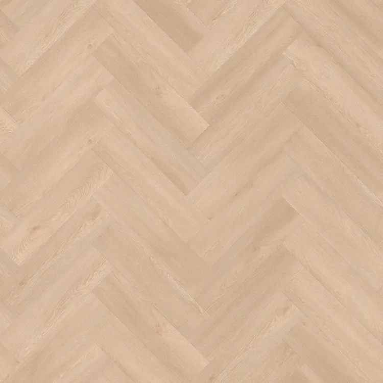 Staalfoto pvc vloer moduleo in visgraat lichte houtlook