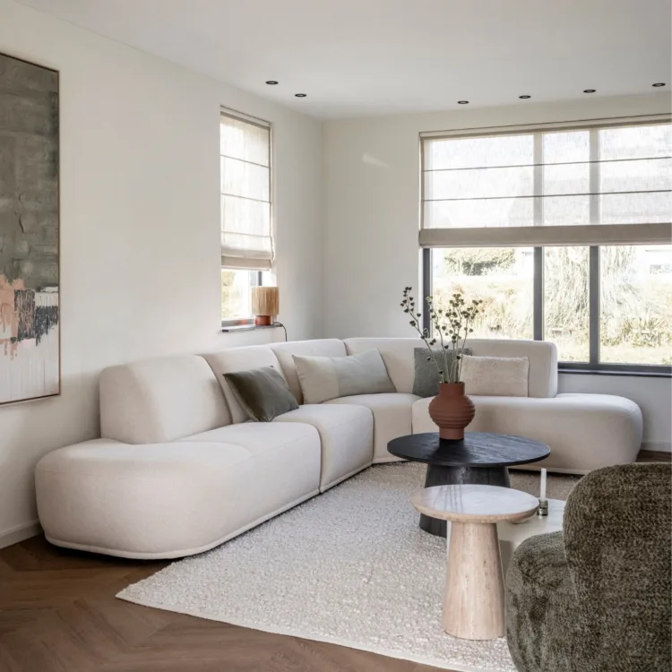 Botanische woonkamer met pvc vloer in hongaarse punt