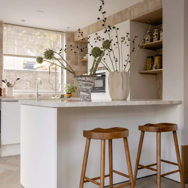 Japandi pvc vloer geweven hout keuken