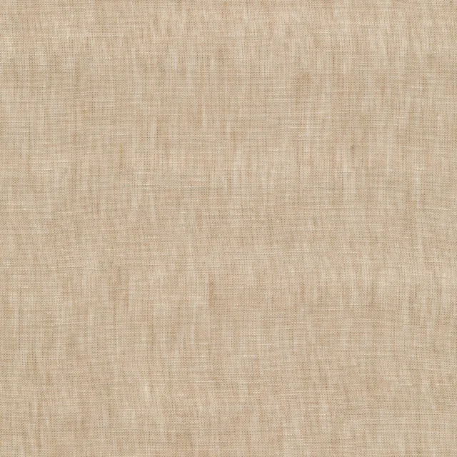 Close-up van De Ploeg Meadow gordijnstof, een zandkleurige stof van 100% hennep met een natuurlijke linnen-achtige structuur